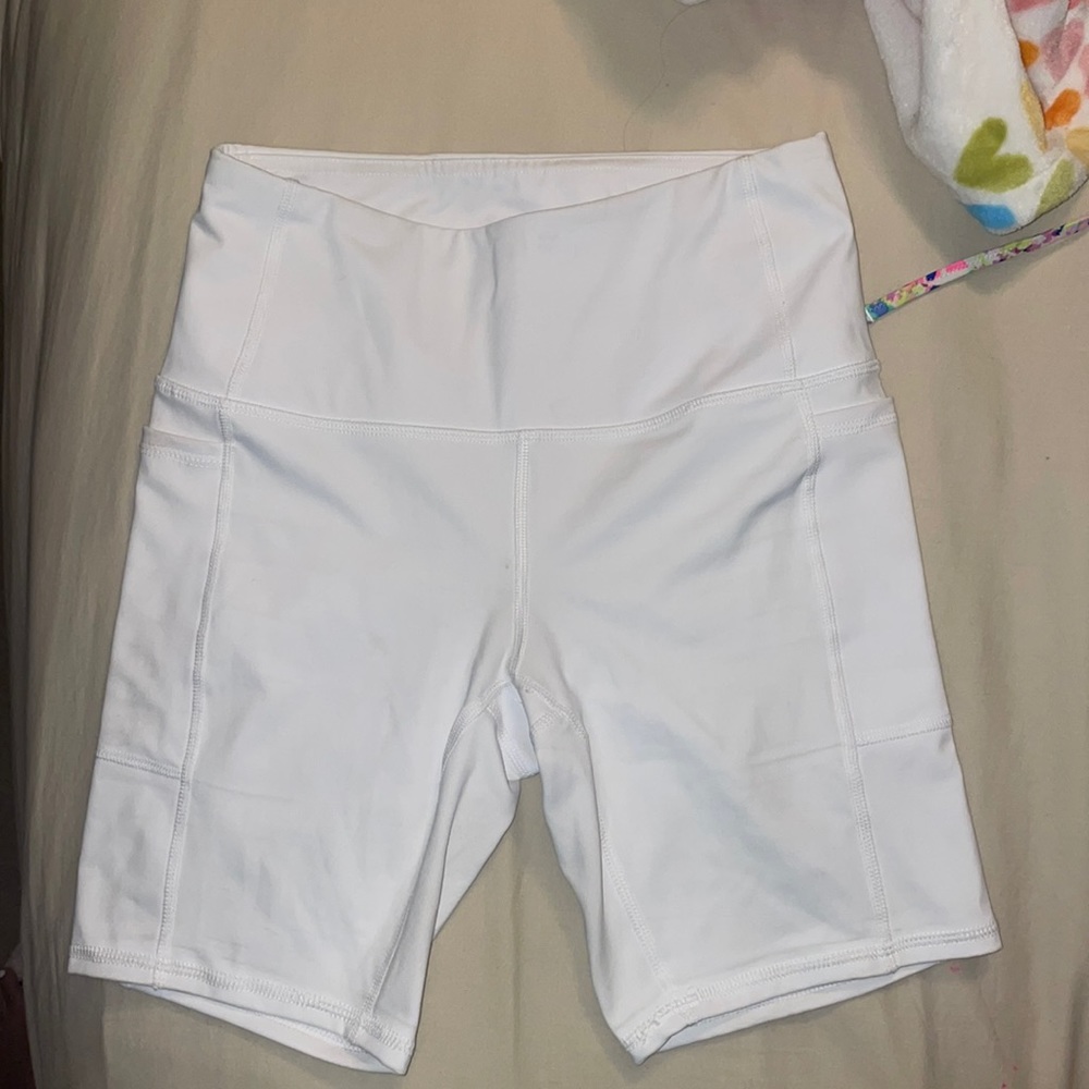 RBX White Biker Shorts